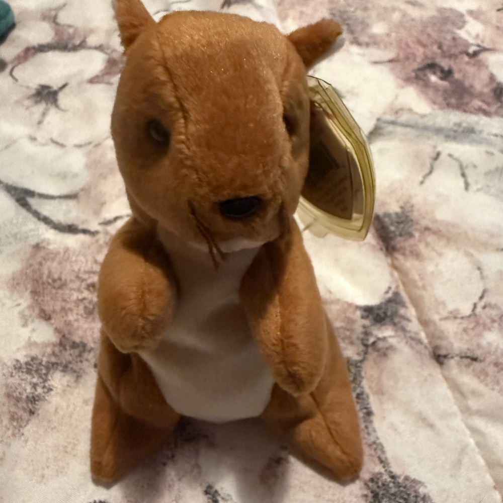 TY ORIGINAL BEANIE BABY NUTS THE SQUIRREL 1996 RETIRED W/ORIGINAL TAG